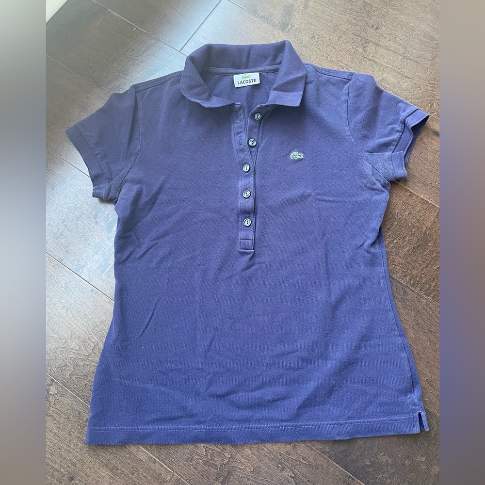 Lacoste size 40 purplish blue polo shirt